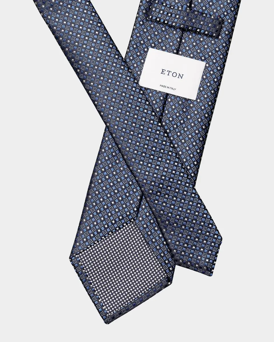Eton Men's Basketweave Jacquard Silk Tie | Thumbnail 3 Eton Men's Basketweave Jacquard Silk Tie | Thumbnail 3