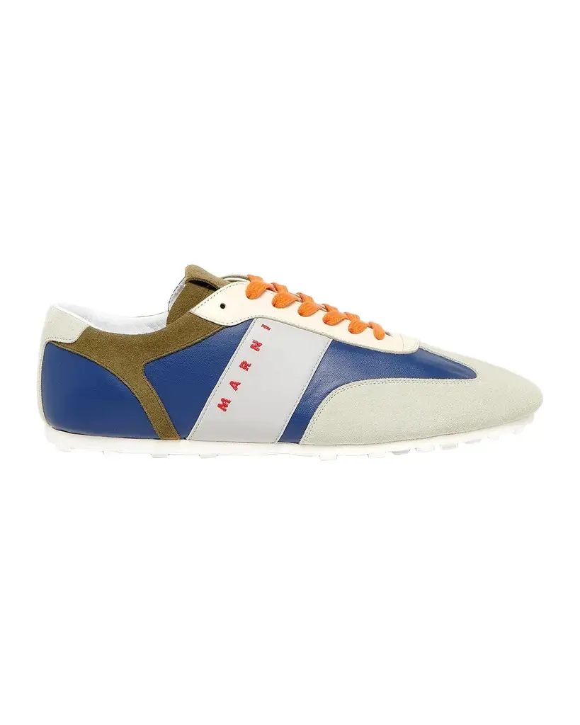 Marni Men's Retro Patchwork Leather Low-Top Sneakers