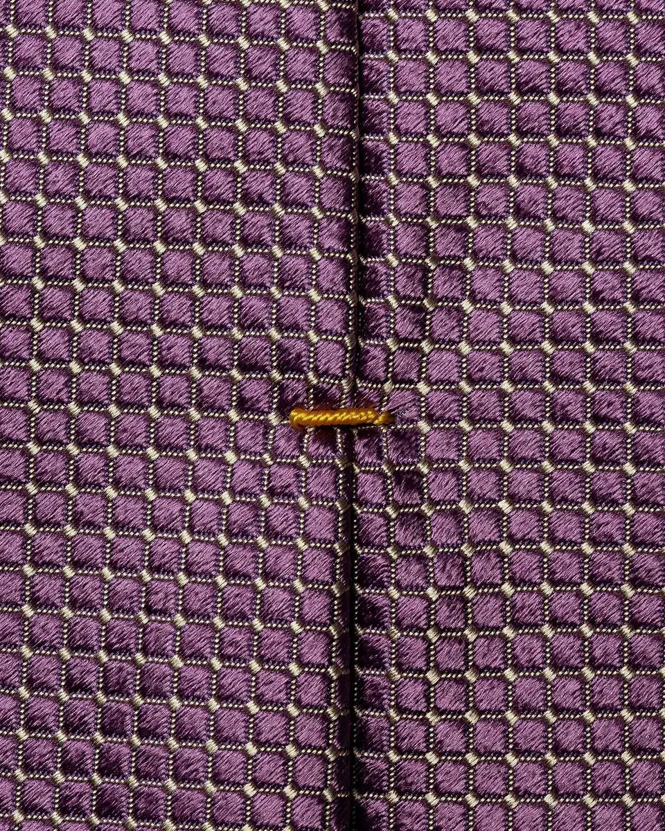 Eton Men's Grid Check Satin Silk Tie | Thumbnail 4 Eton Men's Grid Check Satin Silk Tie | Thumbnail 4