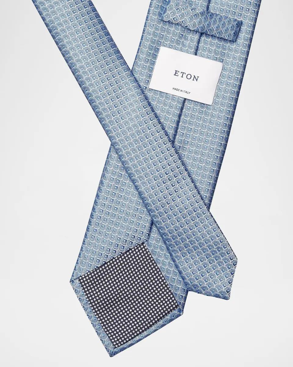 Eton Men's Geometric Jacquard Silk Tie | Thumbnail 2 Eton Men's Geometric Jacquard Silk Tie | Thumbnail 2