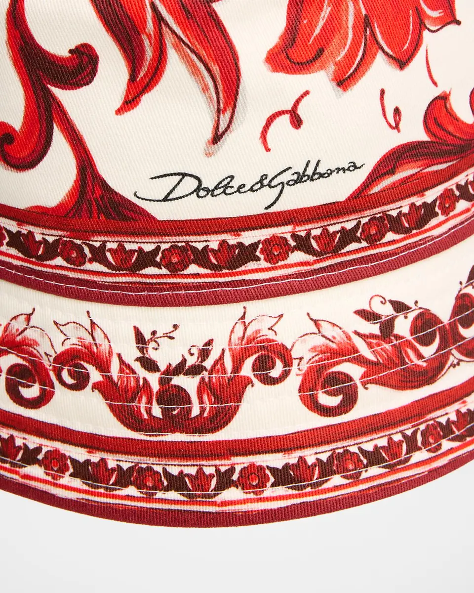 Dolce & Gabbana Men's Majolica Drill Fisherman Bucket Hat | Thumbnail 2 Dolce & Gabbana Men's Majolica Drill Fisherman Bucket Hat | Thumbnail 2