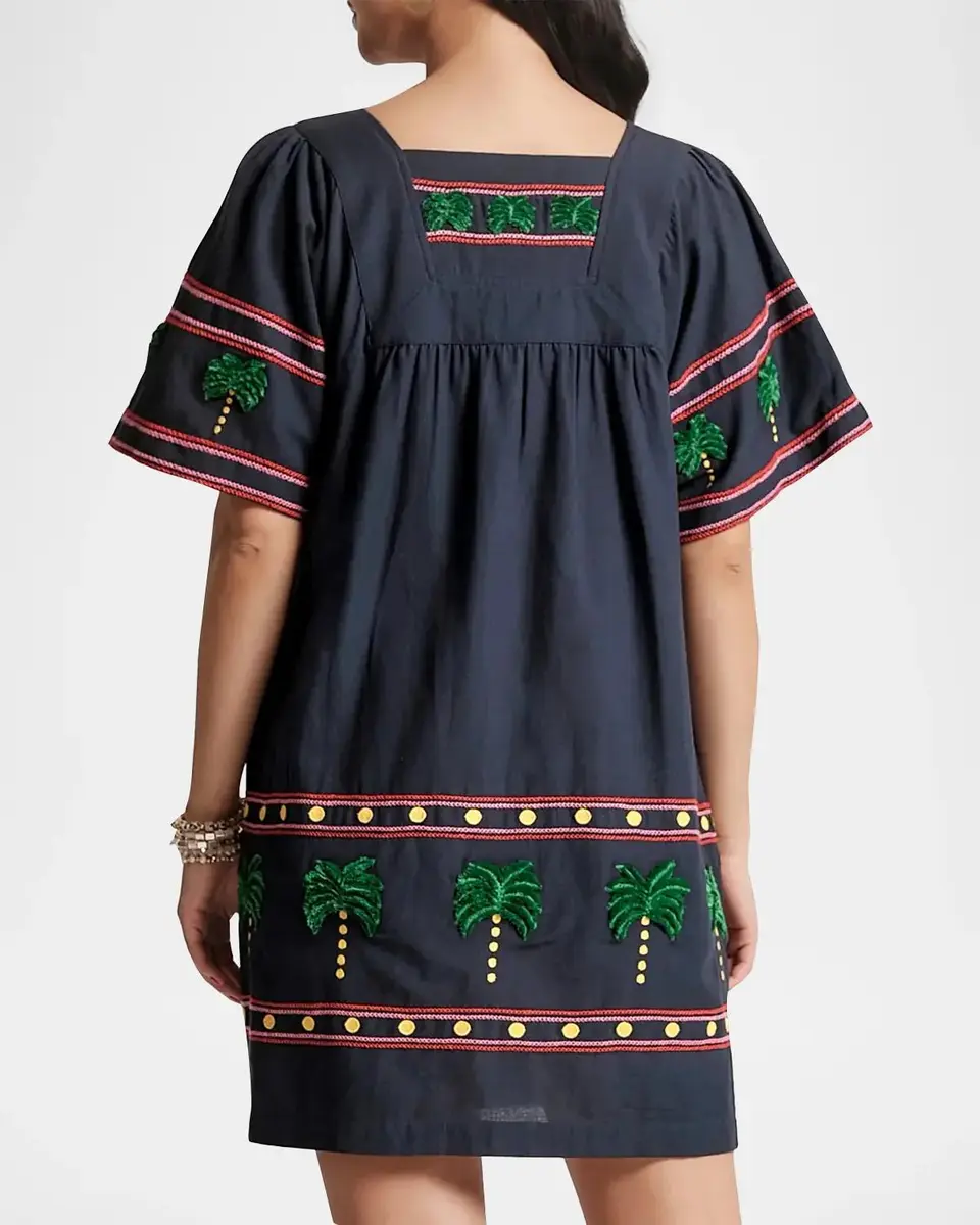Frances Valentine Picnic Palm-Embroidered Mini Shift Dress | Thumbnail 2 Frances Valentine Picnic Palm-Embroidered Mini Shift Dress | Thumbnail 2