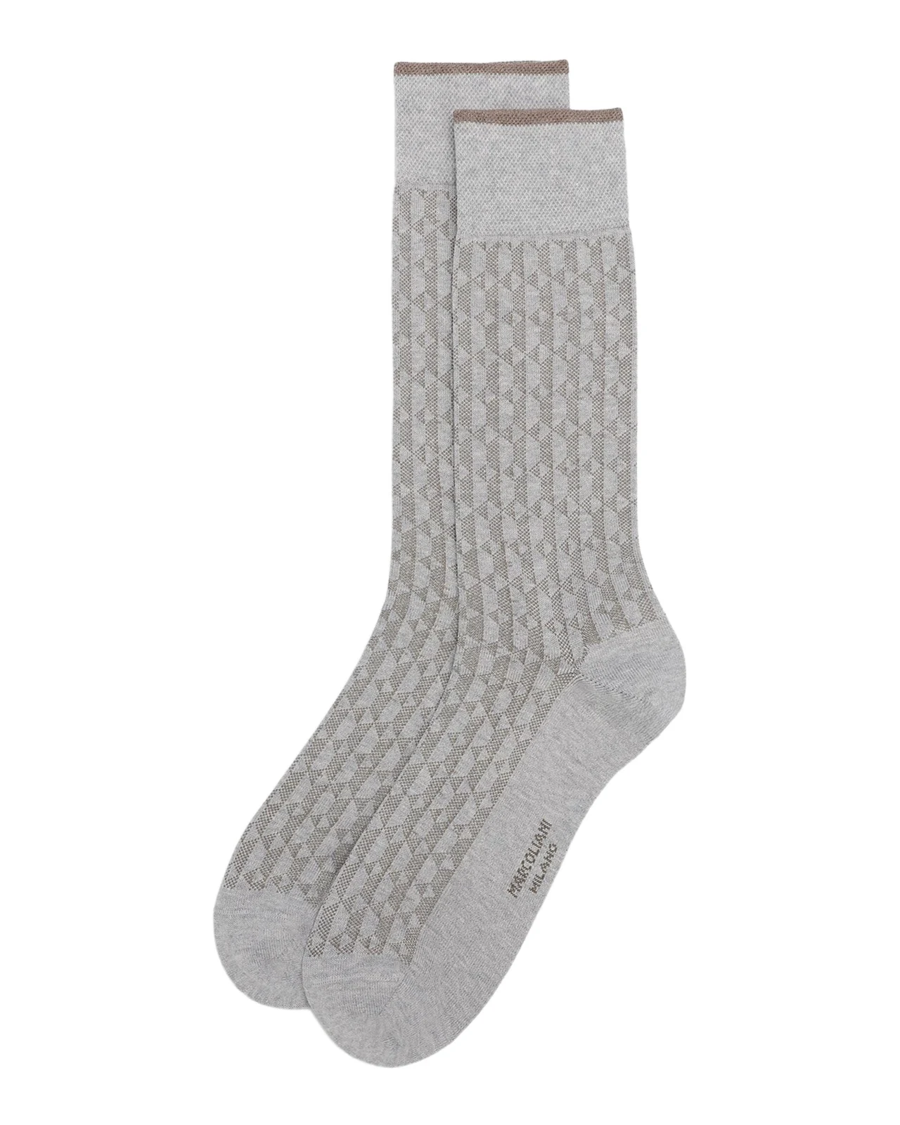 Marcoliani Men's Diamond-Pattern Cotton-Blend Mid-Calf Socks