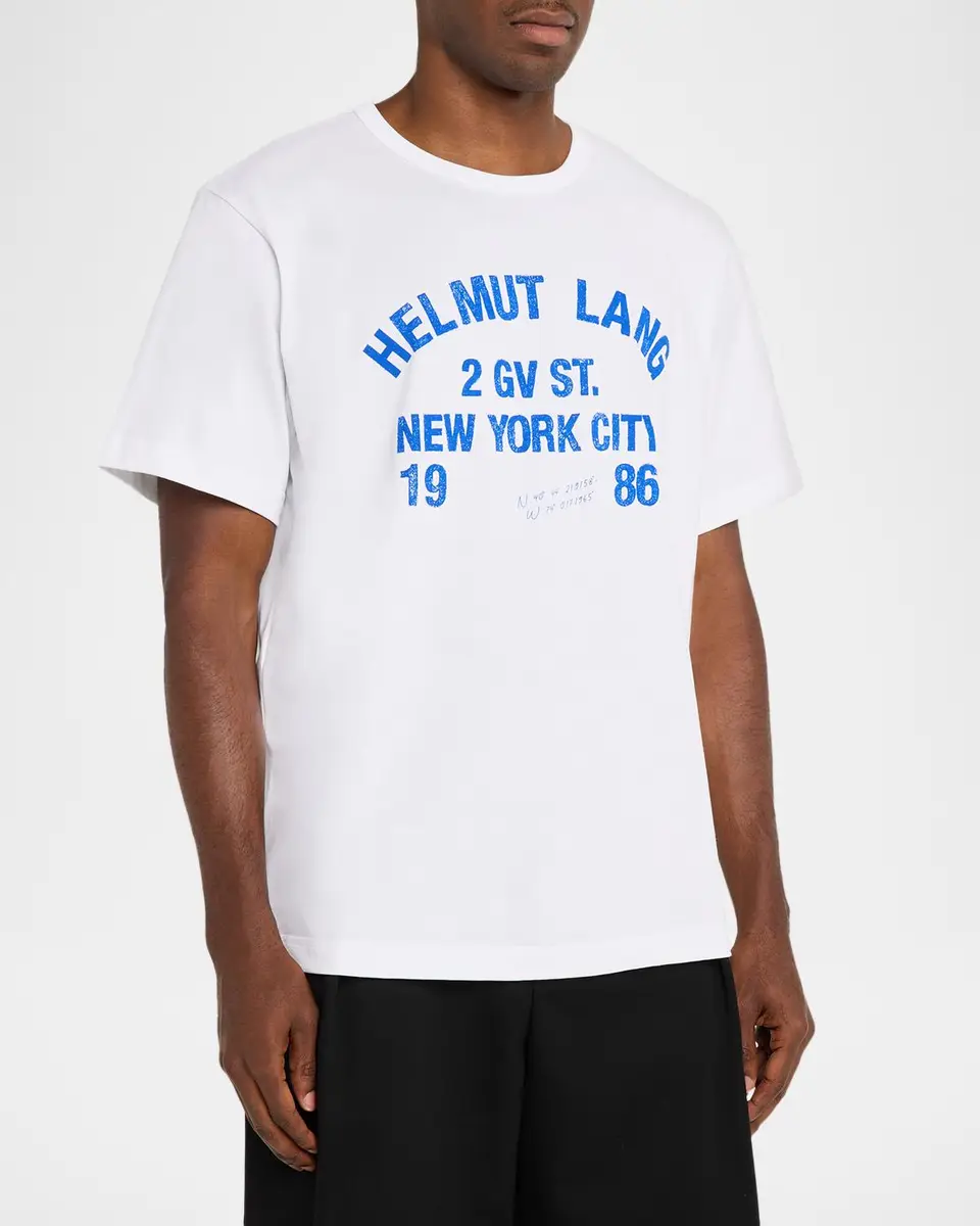 Helmut Lang Men's Varsity Logo Cotton T-Shirt | Thumbnail 4 Helmut Lang Men's Varsity Logo Cotton T-Shirt | Thumbnail 4