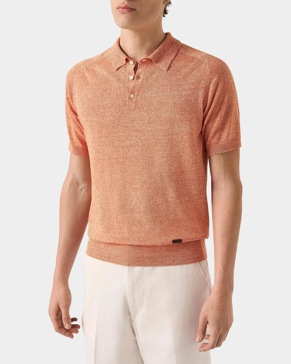 Eton Men's Cotton-Linen Knit Polo Shirt | Thumbnail 3 Eton Men's Cotton-Linen Knit Polo Shirt | Thumbnail 3