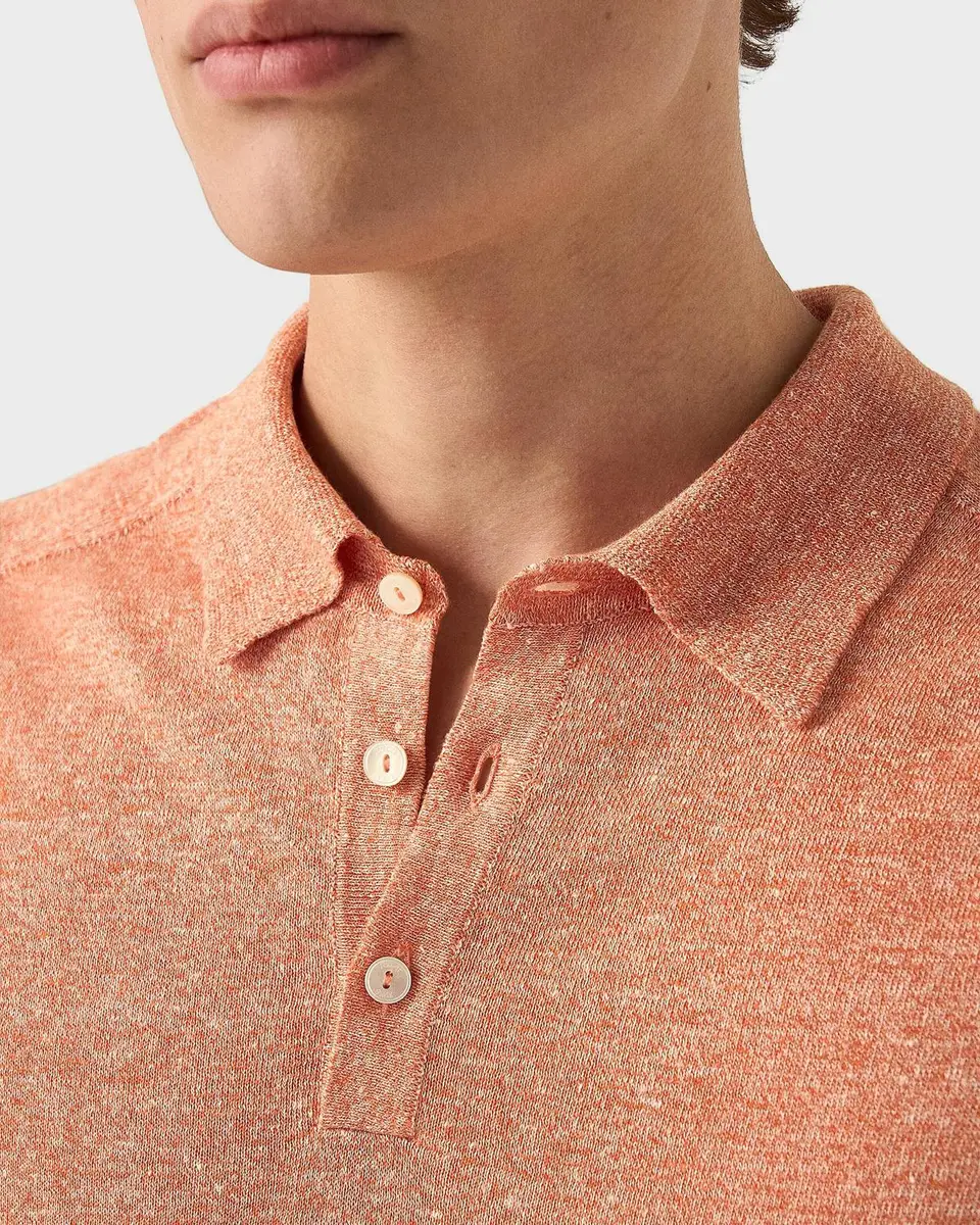 Eton Men's Cotton-Linen Knit Polo Shirt | Thumbnail 4 Eton Men's Cotton-Linen Knit Polo Shirt | Thumbnail 4