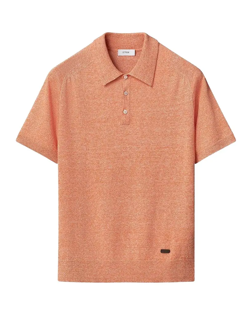 Eton Men's Cotton-Linen Knit Polo Shirt