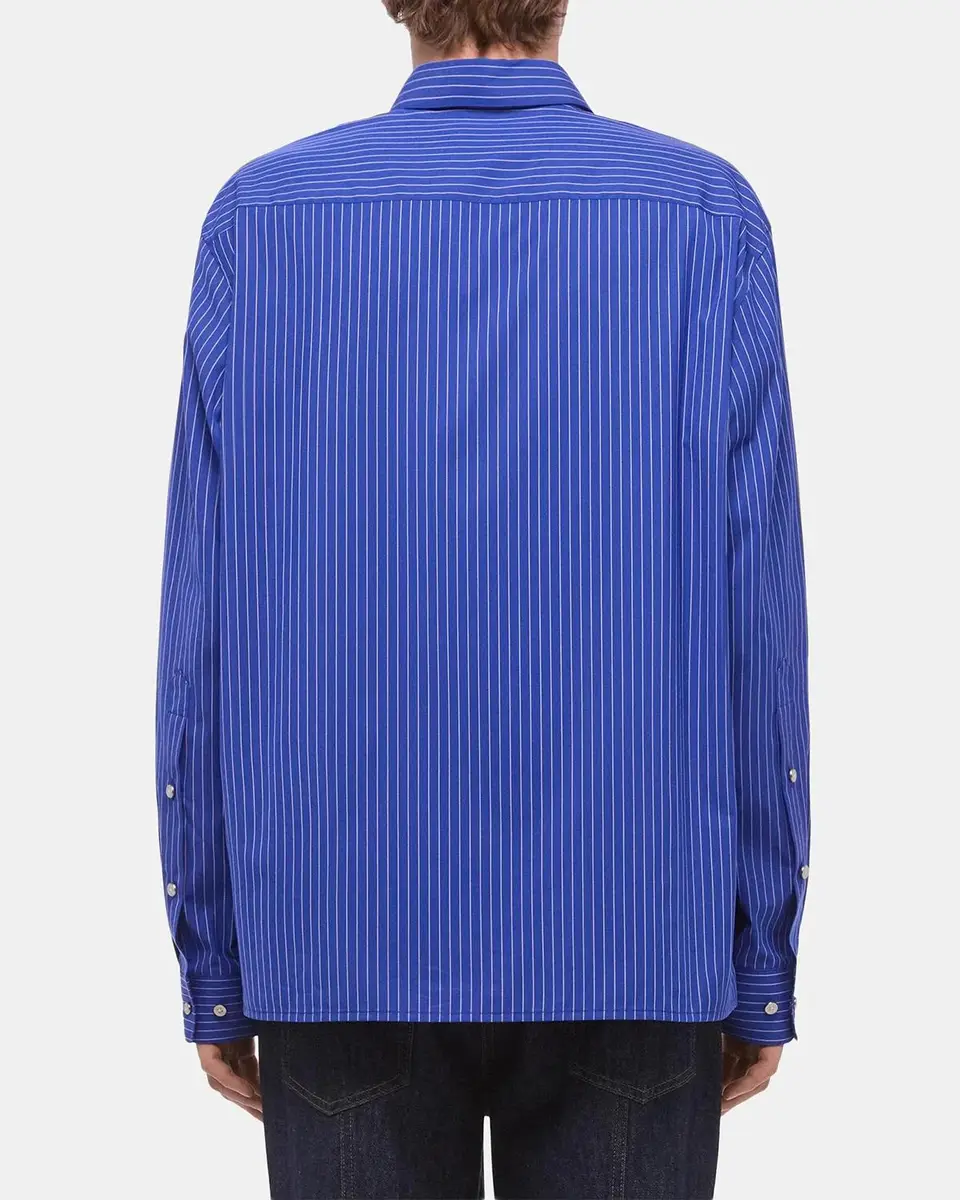 Helmut Lang Men's Pinstripe Poplin Double-Pocket Button-Down Shirt | Thumbnail 3 Helmut Lang Men's Pinstripe Poplin Double-Pocket Button-Down Shirt | Thumbnail 3