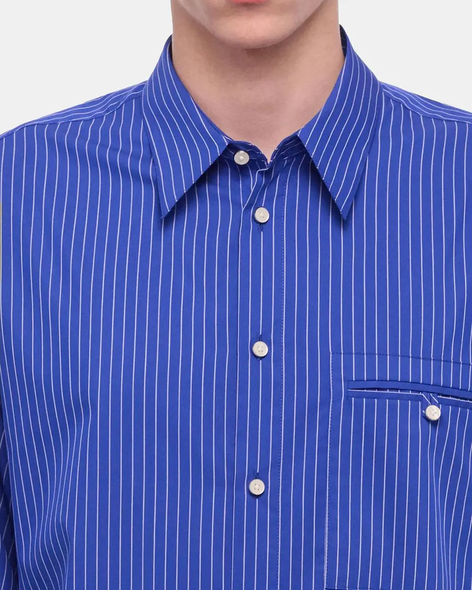 Helmut Lang Men's Pinstripe Poplin Double-Pocket Button-Down Shirt | Thumbnail 5 Helmut Lang Men's Pinstripe Poplin Double-Pocket Button-Down Shirt | Thumbnail 5