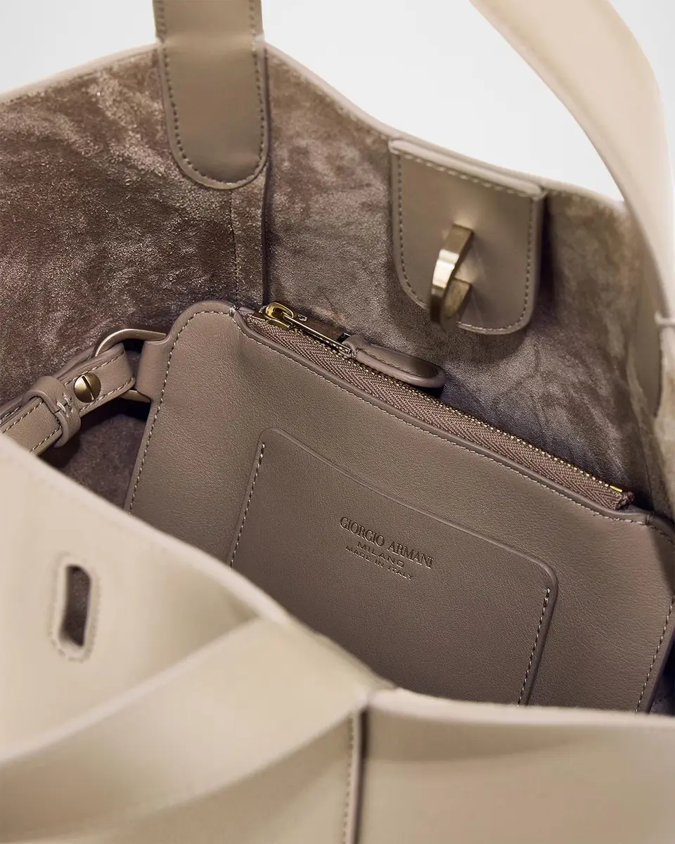 Giorgio Armani Small Geometric Leather Tote Bag | Thumbnail 3 Giorgio Armani Small Geometric Leather Tote Bag | Thumbnail 3