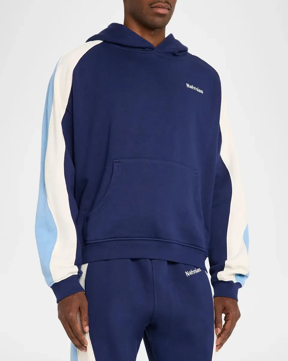 Nahmias Men's Ollie Colorblocked Cotton Hoodie | Thumbnail 4 Nahmias Men's Ollie Colorblocked Cotton Hoodie | Thumbnail 4