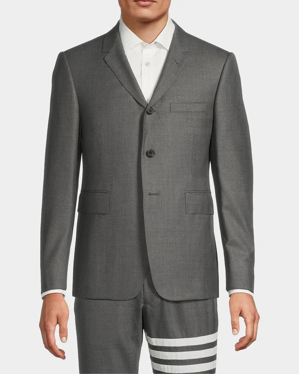 Thom Browne Men's Classic Wool Super 120S Wool Sport Jacket | Thumbnail 4 Thom Browne Men's Classic Wool Super 120S Wool Sport Jacket | Thumbnail 4
