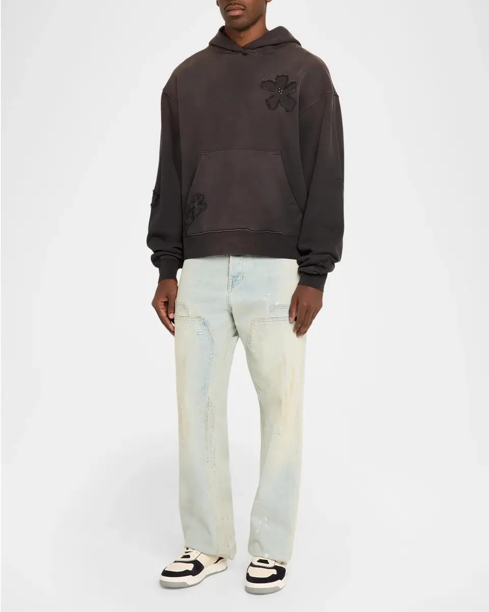 Nahmias Men's Flower-Patch Cotton Hoodie | Thumbnail 2 Nahmias Men's Flower-Patch Cotton Hoodie | Thumbnail 2