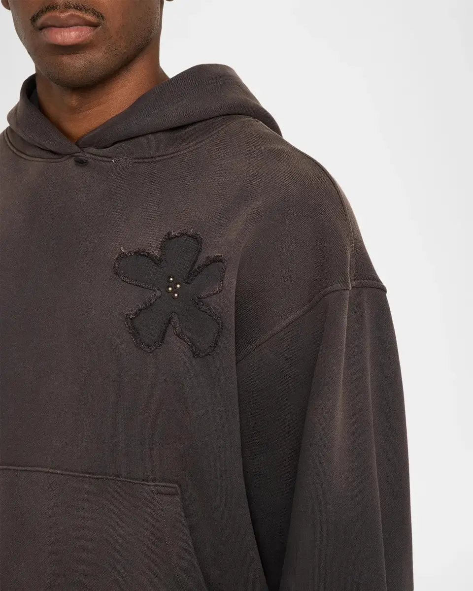 Nahmias Men's Flower-Patch Cotton Hoodie | Thumbnail 5 Nahmias Men's Flower-Patch Cotton Hoodie | Thumbnail 5