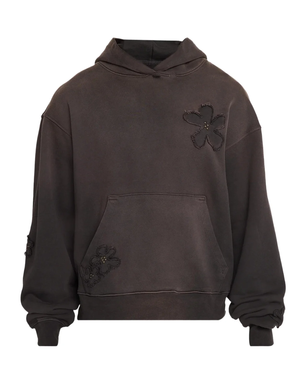 Men's Flower-Patch Cotton Hoodie