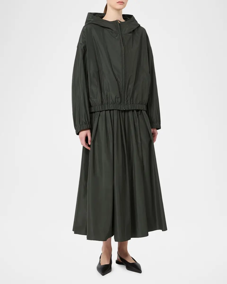 Max Mara Water-Repellent Taffeta Hooded Jacket | Thumbnail 2