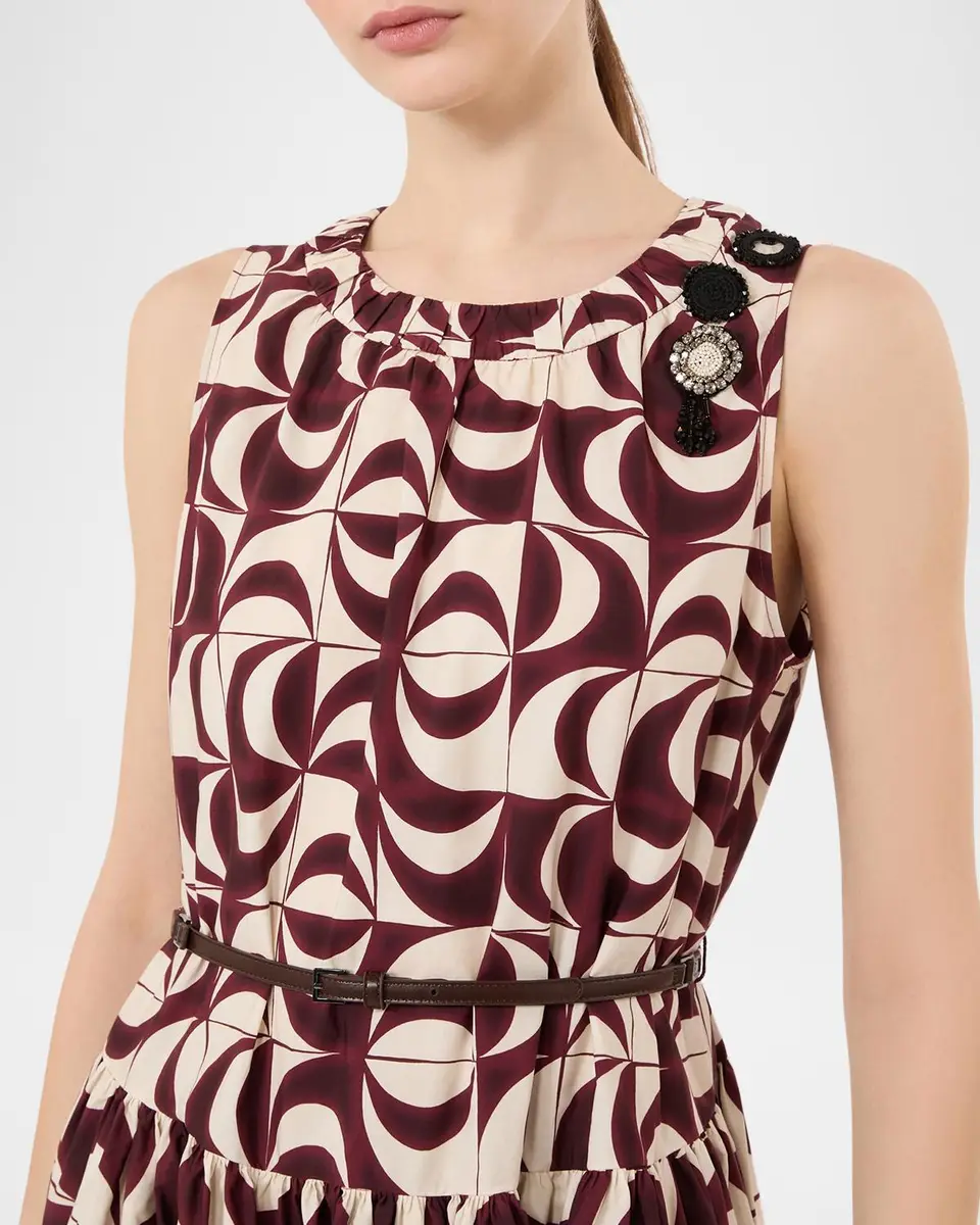 Max Mara Geometric-Print Cotton Poplin Midi Dress | Thumbnail 5 Max Mara Geometric-Print Cotton Poplin Midi Dress | Thumbnail 5