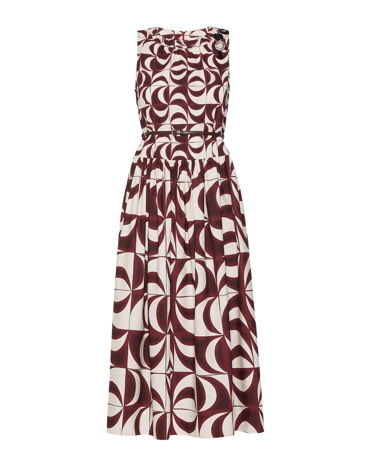 Geometric-Print Cotton Poplin Midi Dress Geometric-Print Cotton Poplin Midi Dress