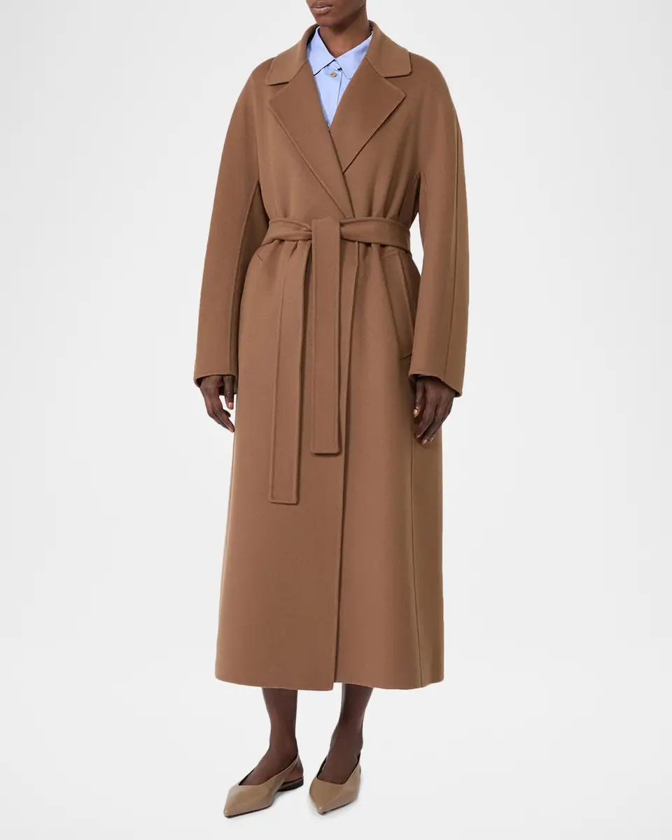 Max Mara Penelope Wrap-Front Wool Broadcloth Coat | Thumbnail 2 Max Mara Penelope Wrap-Front Wool Broadcloth Coat | Thumbnail 2