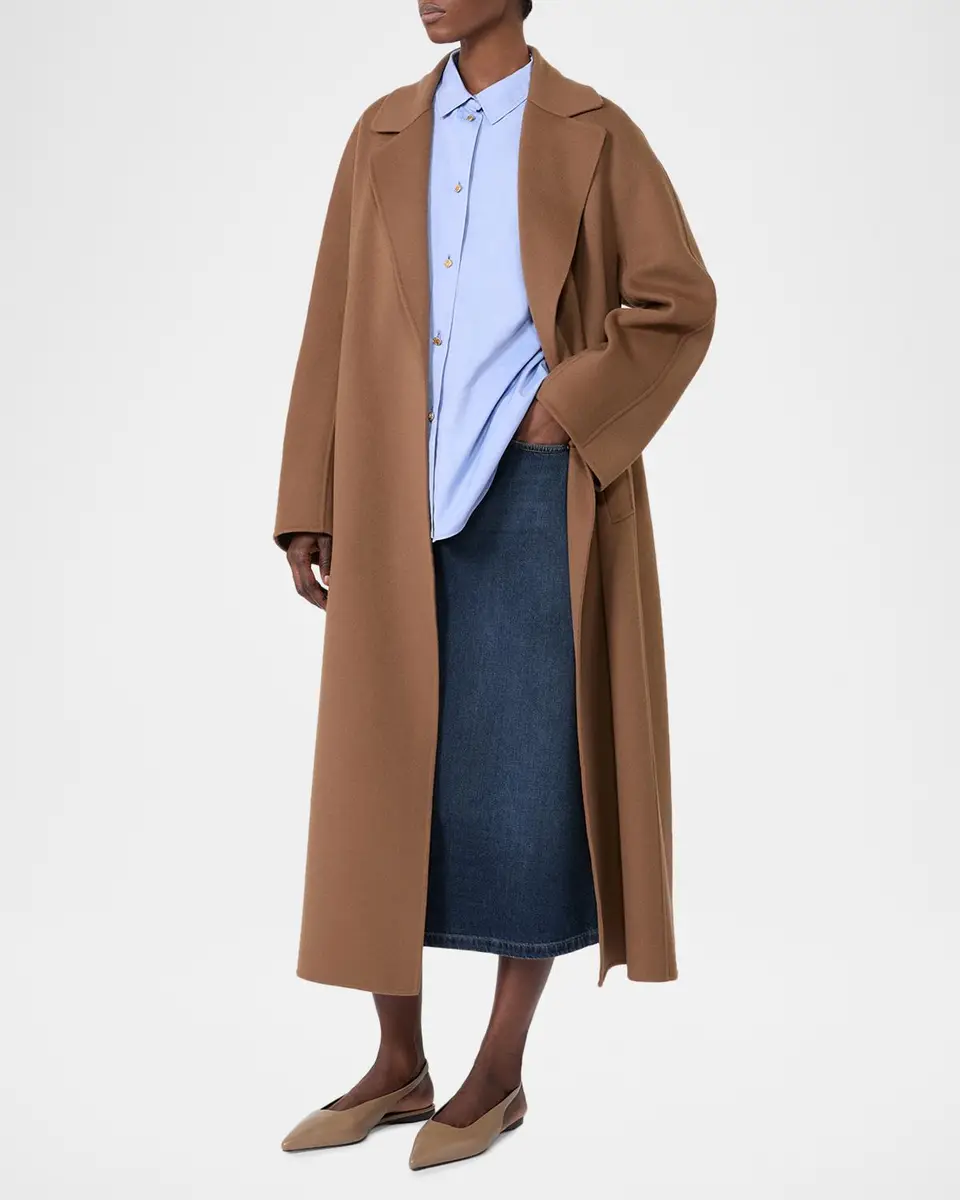 Max Mara Penelope Wrap-Front Wool Broadcloth Coat | Thumbnail 4 Max Mara Penelope Wrap-Front Wool Broadcloth Coat | Thumbnail 4