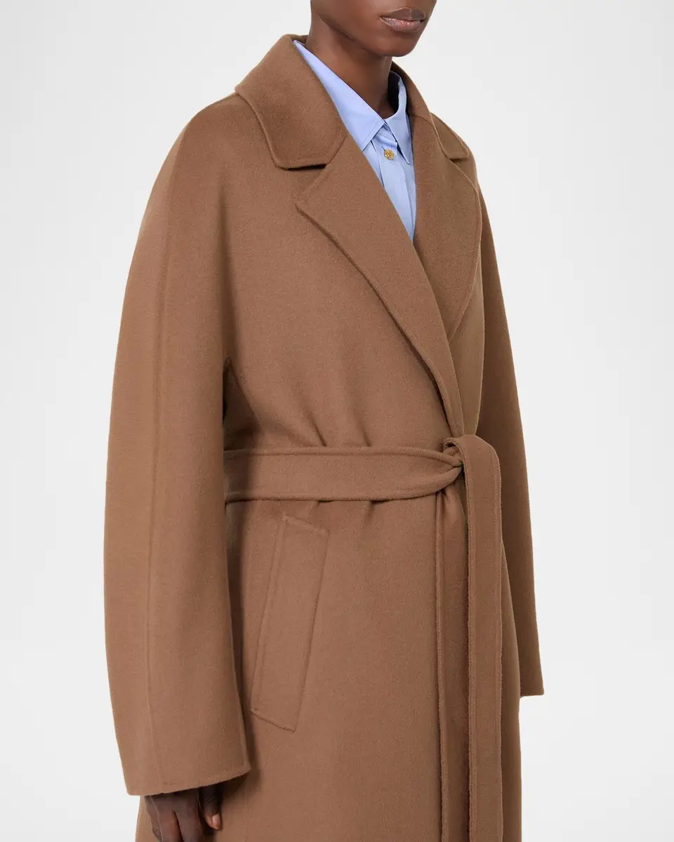 Max Mara Penelope Wrap-Front Wool Broadcloth Coat | Thumbnail 5 Max Mara Penelope Wrap-Front Wool Broadcloth Coat | Thumbnail 5