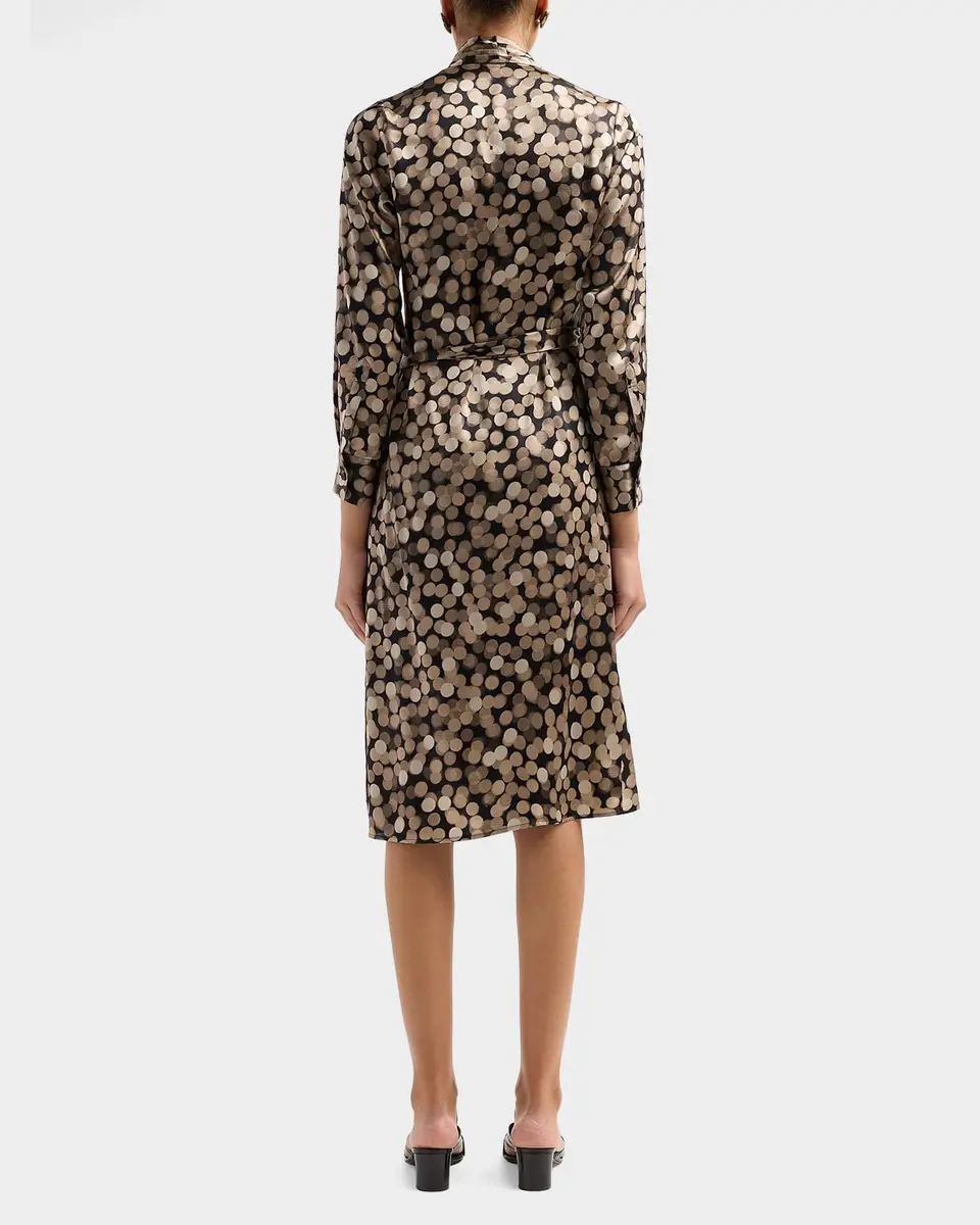 Kiton Printed Silk Wrap Midi Dress | Thumbnail 3