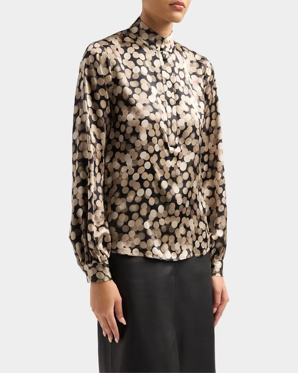 Kiton Printed Silk Shirt | Thumbnail 4 Kiton Printed Silk Shirt | Thumbnail 4