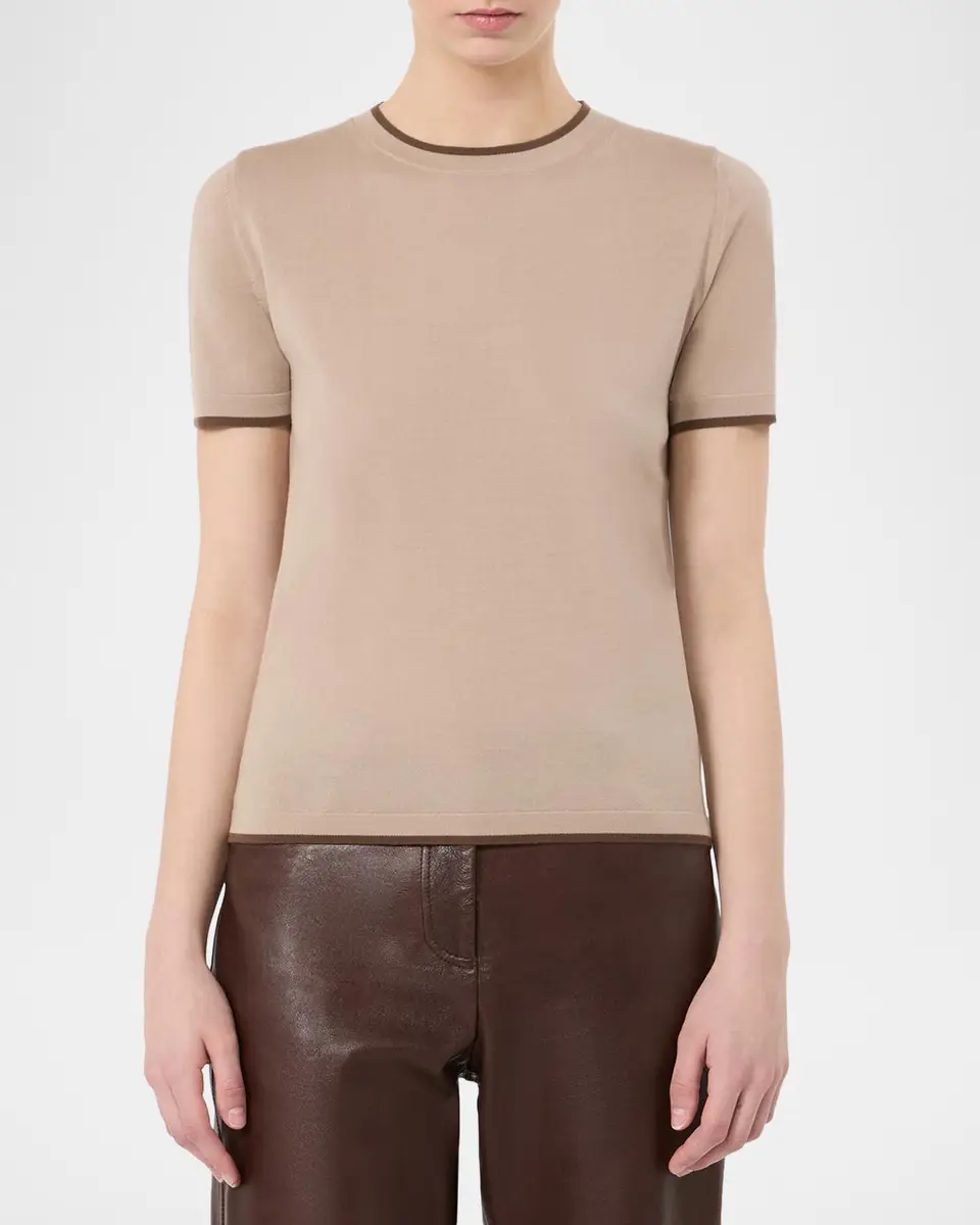 Max Mara Crewneck Contrast-Trim Wool Sweater | Thumbnail 4 Max Mara Crewneck Contrast-Trim Wool Sweater | Thumbnail 4