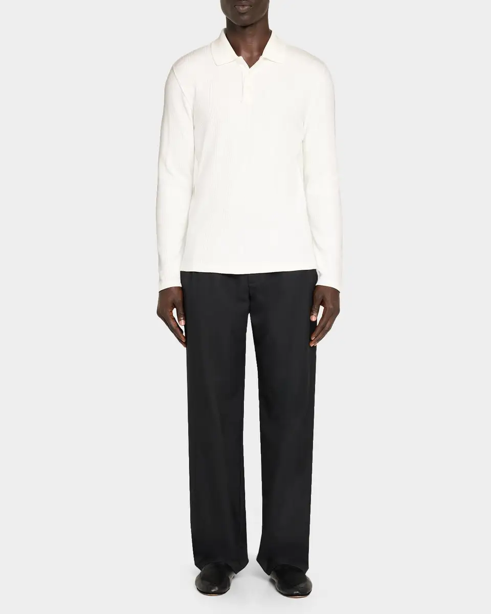 Vince Men's Twill Straight-Leg Pleated Trousers | Thumbnail 2