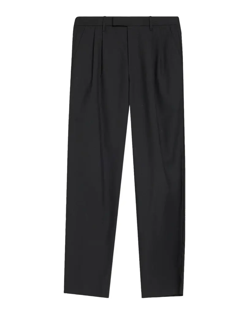 Vince Men's Twill Straight-Leg Pleated Trousers | Image 1 Vince Men's Twill Straight-Leg Pleated Trousers | Image 1