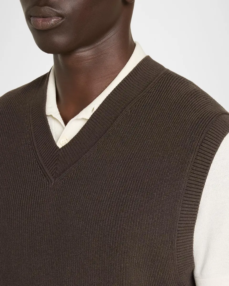 Vince Men's Cotton Rib-Knit Vest | Thumbnail 5 Vince Men's Cotton Rib-Knit Vest | Thumbnail 5