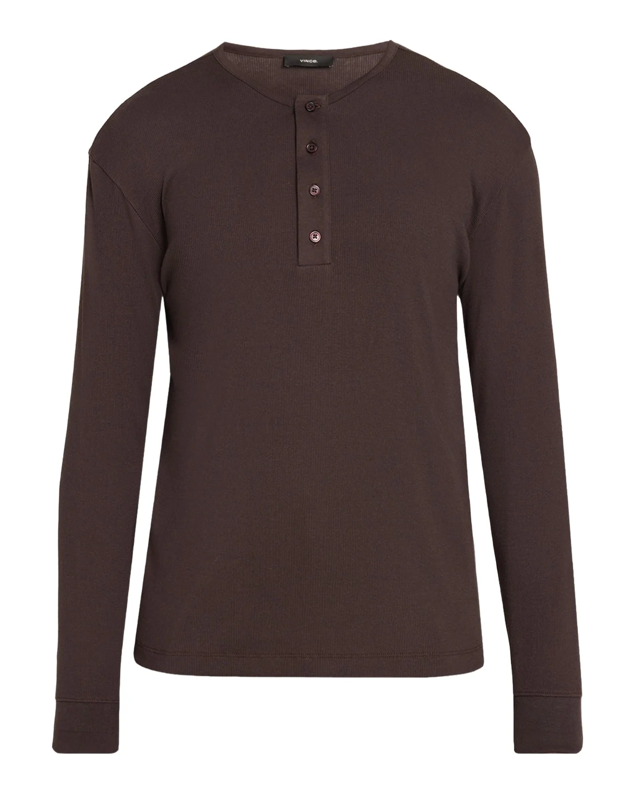 Men's Cotton Rib Long-Sleeve Henley T-Shirt