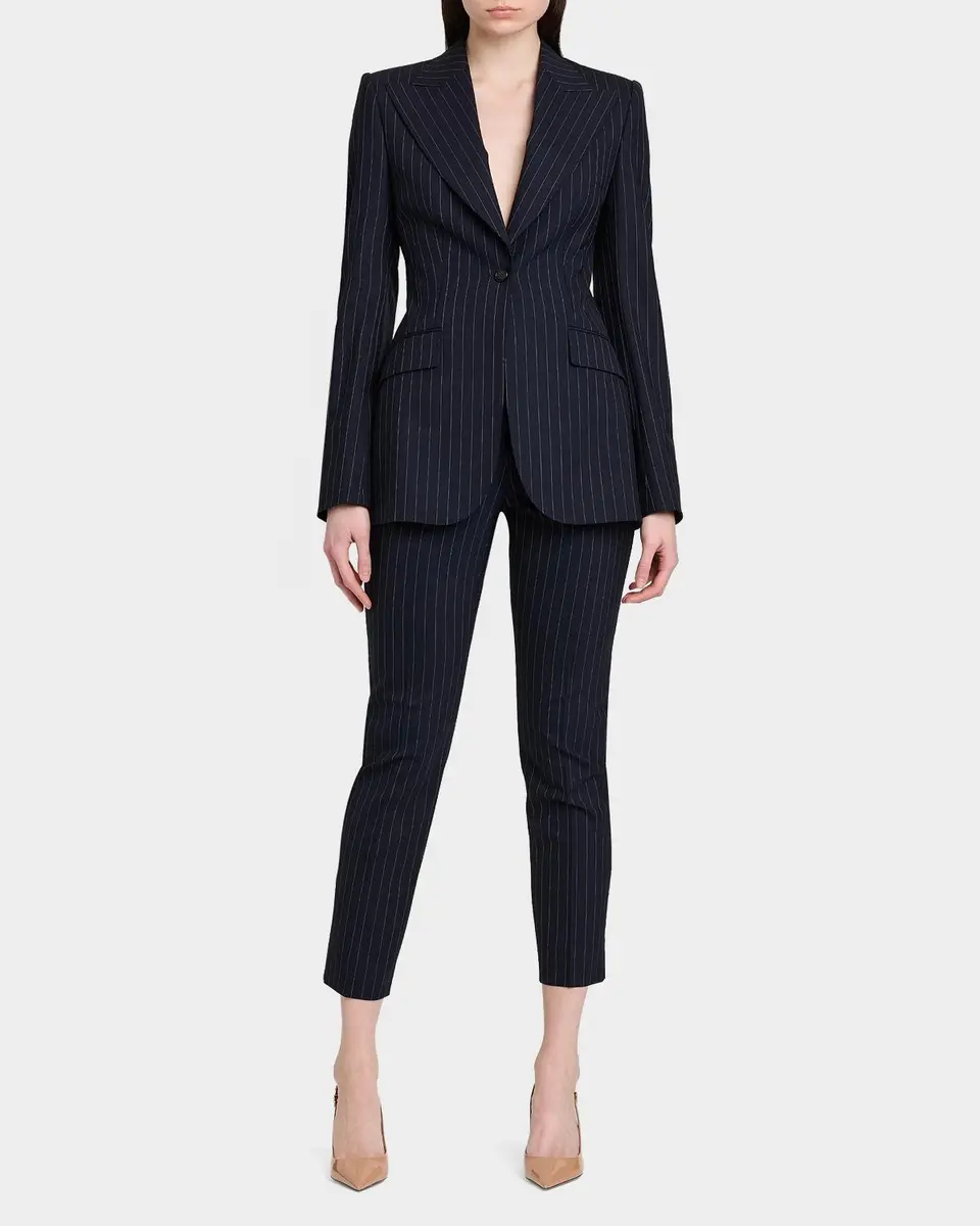 Dolce & Gabbana Pinstriped Stretch Virgin-Wool Single-Breasted Blazer | Thumbnail 2
