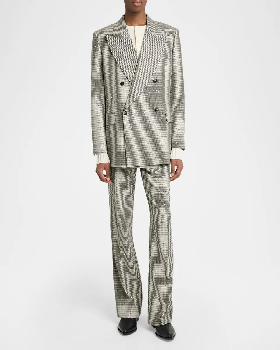 Amiri Men's MA Fit Houndstooth Sequin Trousers | Thumbnail 2 Amiri Men's MA Fit Houndstooth Sequin Trousers | Thumbnail 2