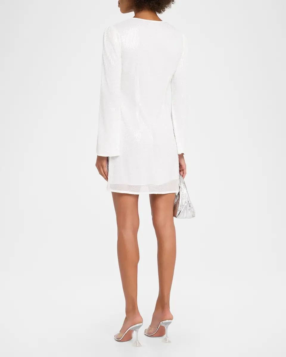 Toccin Raine Sequined Flared-Sleeve Mini Dress Coverup | Thumbnail 3 Toccin Raine Sequined Flared-Sleeve Mini Dress Coverup | Thumbnail 3