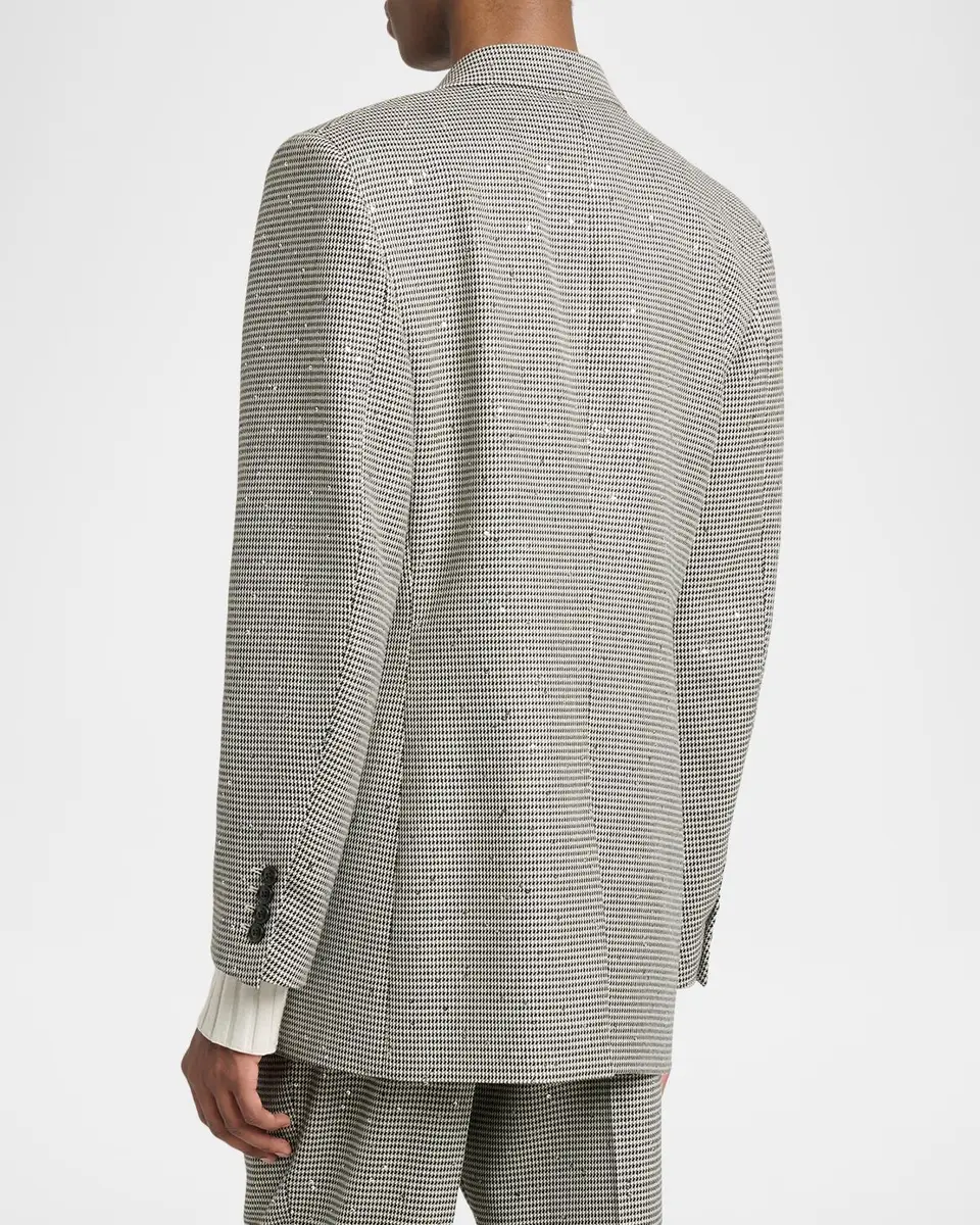 AMIRI Men's Houndstooth Double-Breasted Peak Lapel Blazer | Thumbnail 3