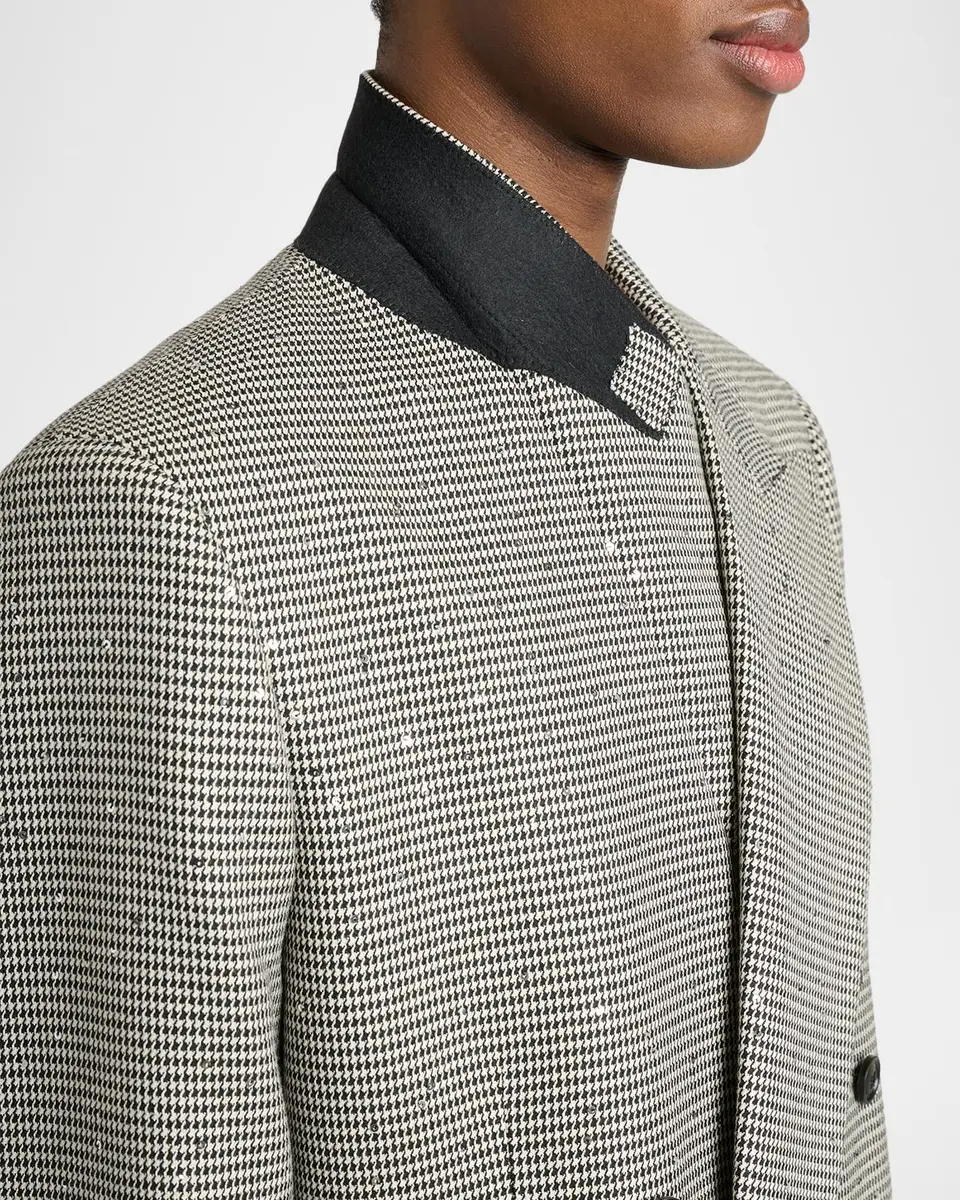 AMIRI Men's Houndstooth Double-Breasted Peak Lapel Blazer | Thumbnail 7