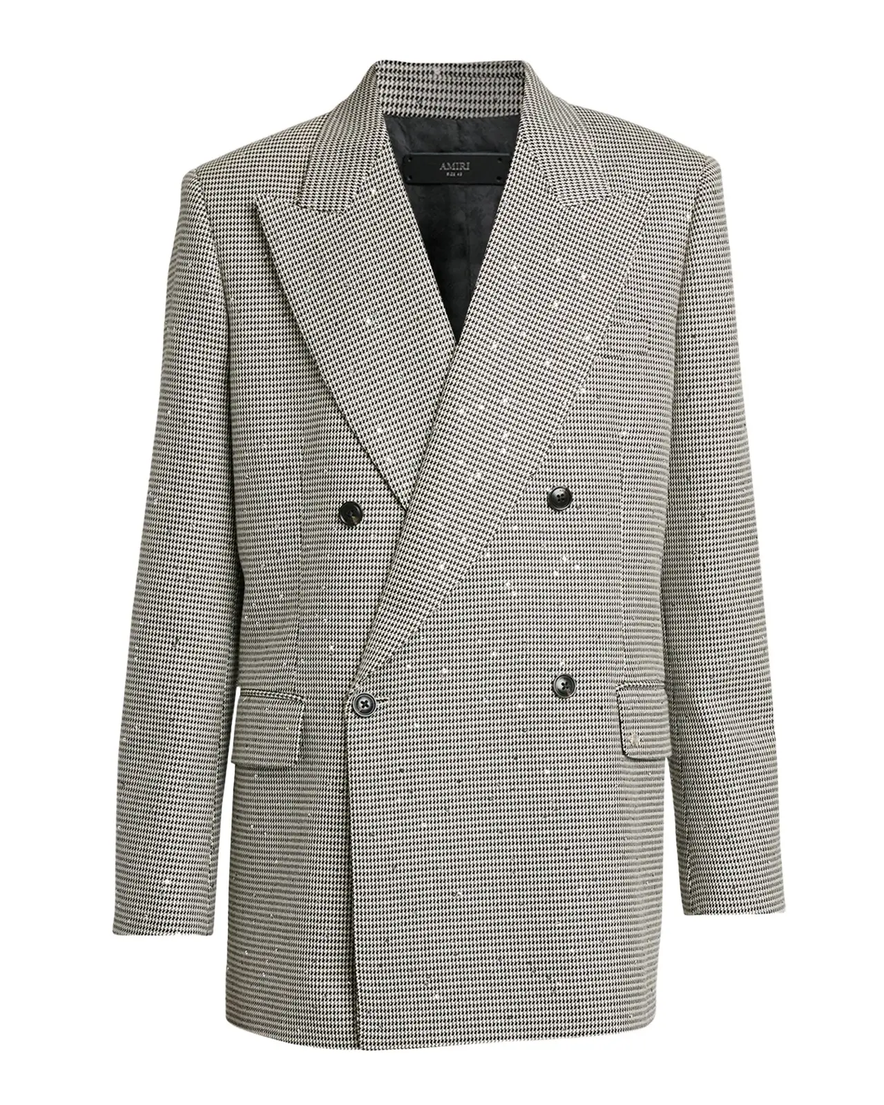 Men's Houndstooth Double-Breasted Peak Lapel Blazer Men's Houndstooth Double-Breasted Peak Lapel Blazer
