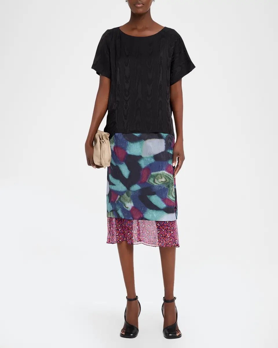 Dries Van Noten Layered Moire Midi Skirt | Thumbnail 2 Dries Van Noten Layered Moire Midi Skirt | Thumbnail 2