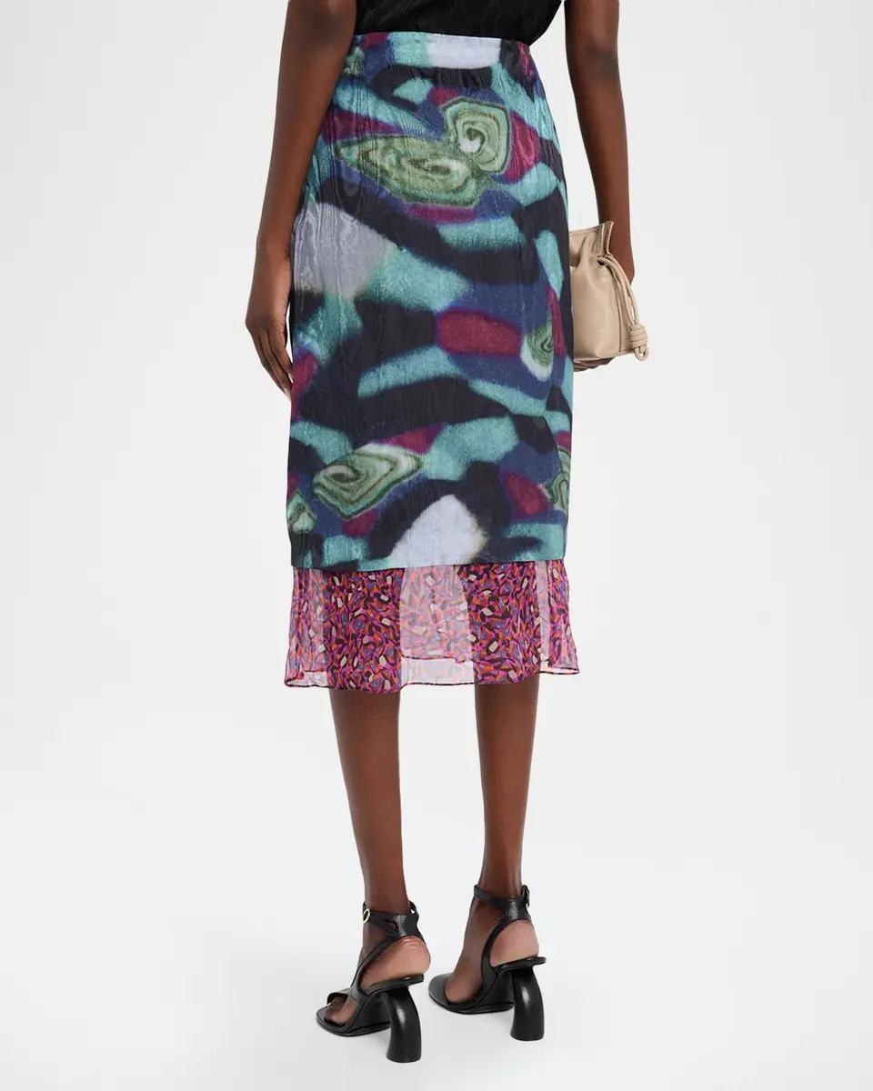 Dries Van Noten Layered Moire Midi Skirt | Thumbnail 3 Dries Van Noten Layered Moire Midi Skirt | Thumbnail 3