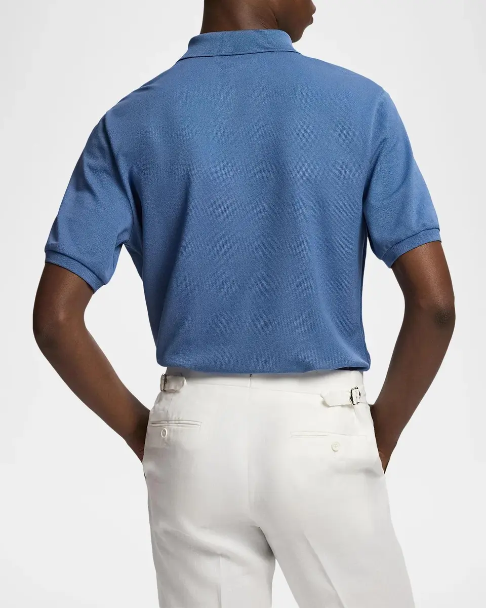 Ralph Lauren Purple Label Men's Custom Slim Fit Piqué Polo Shirt | Thumbnail 3 Ralph Lauren Purple Label Men's Custom Slim Fit Piqué Polo Shirt | Thumbnail 3