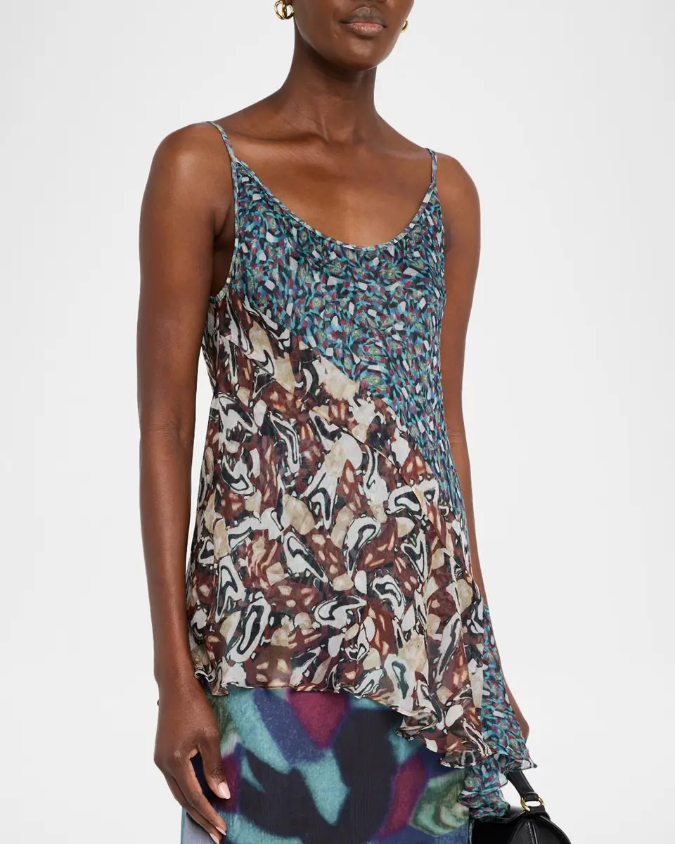 Dries Van Noten Crisanna Colorblock Silk Asymmetric Top | Thumbnail 4 Dries Van Noten Crisanna Colorblock Silk Asymmetric Top | Thumbnail 4