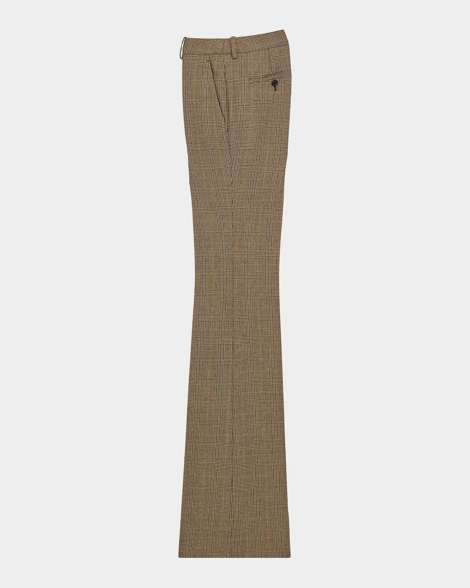 Saint Laurent Prince of Wales Flared Pants | Thumbnail 2 Saint Laurent Prince of Wales Flared Pants | Thumbnail 2