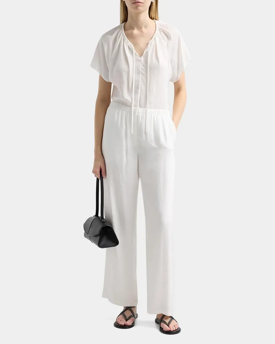 Theory Draped Front-Tie Blouse | Thumbnail 2 Theory Draped Front-Tie Blouse | Thumbnail 2
