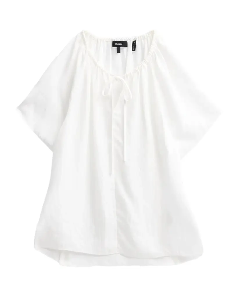 Draped Front-Tie Blouse Draped Front-Tie Blouse