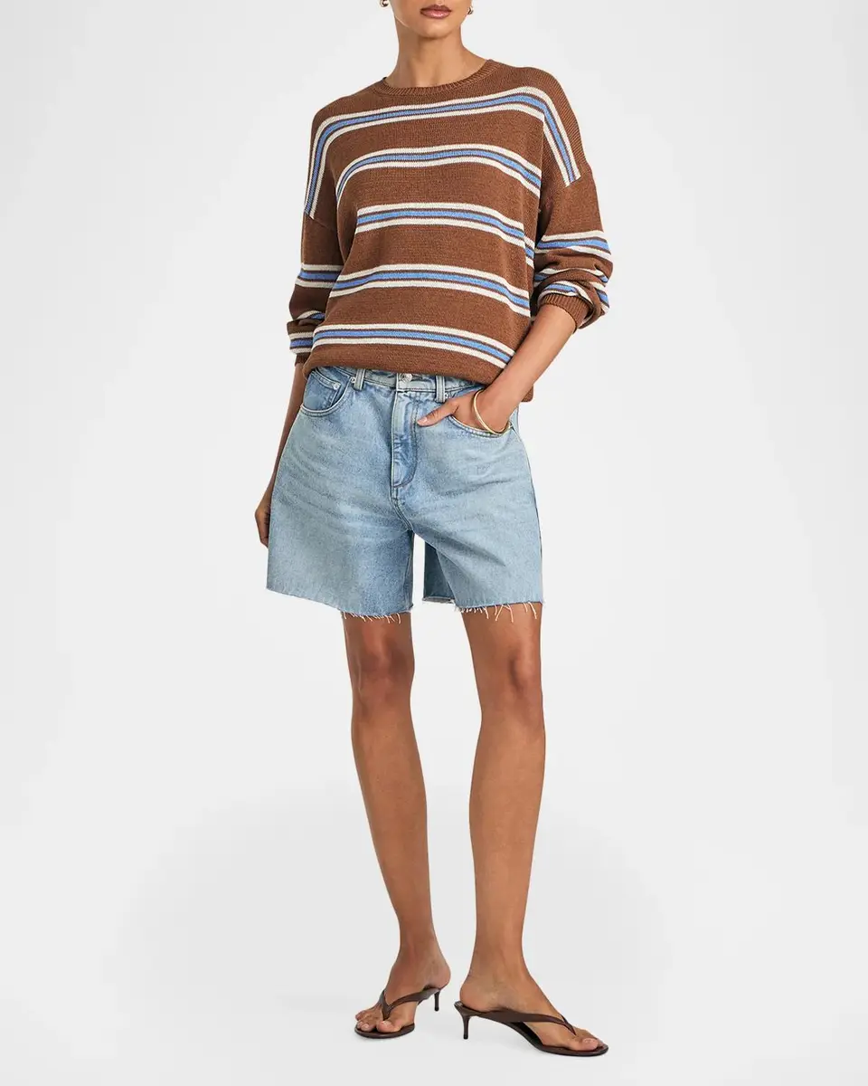 SEROYA Cassian Striped Linen-Blend Sweater | Thumbnail 2 SEROYA Cassian Striped Linen-Blend Sweater | Thumbnail 2