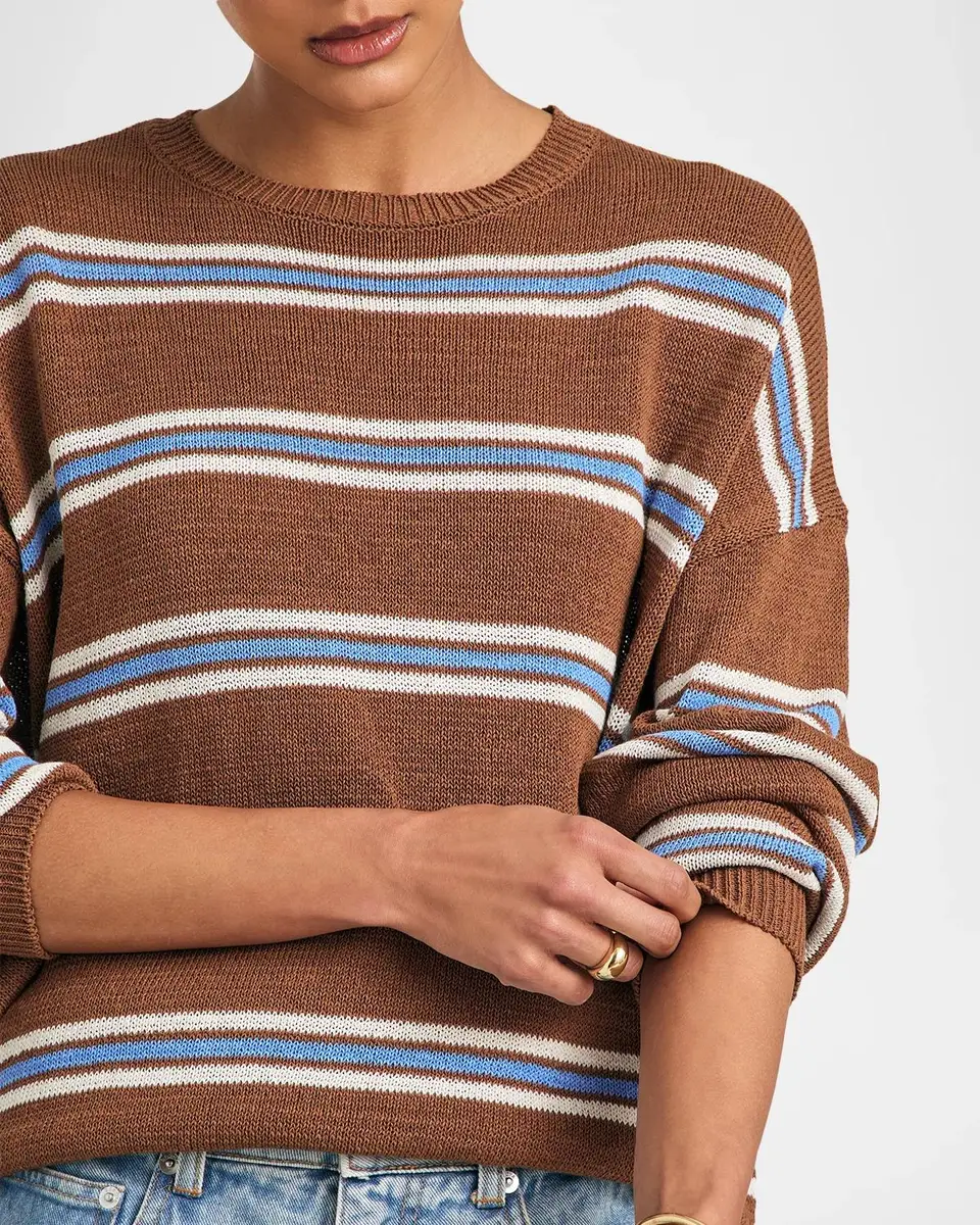 SEROYA Cassian Striped Linen-Blend Sweater | Thumbnail 5 SEROYA Cassian Striped Linen-Blend Sweater | Thumbnail 5