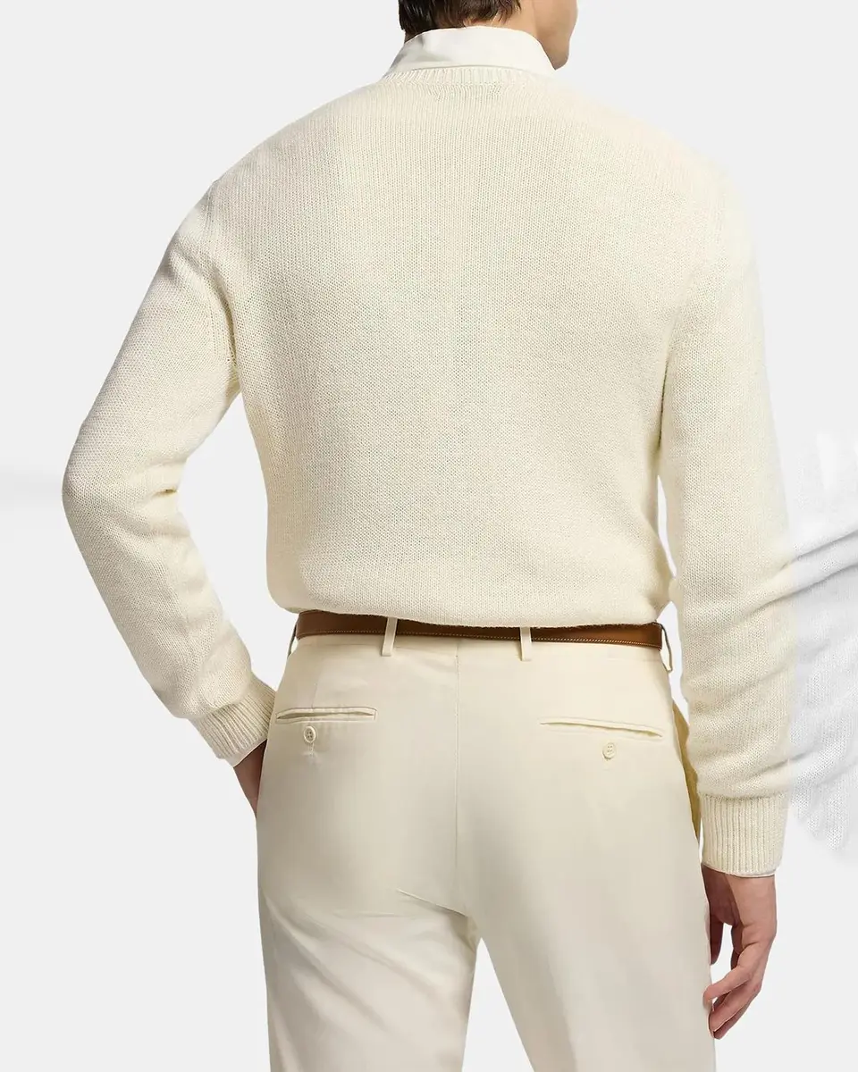 Ralph Lauren Purple Label Men's Polo Bear Silk-Linen Sweater | Thumbnail 3