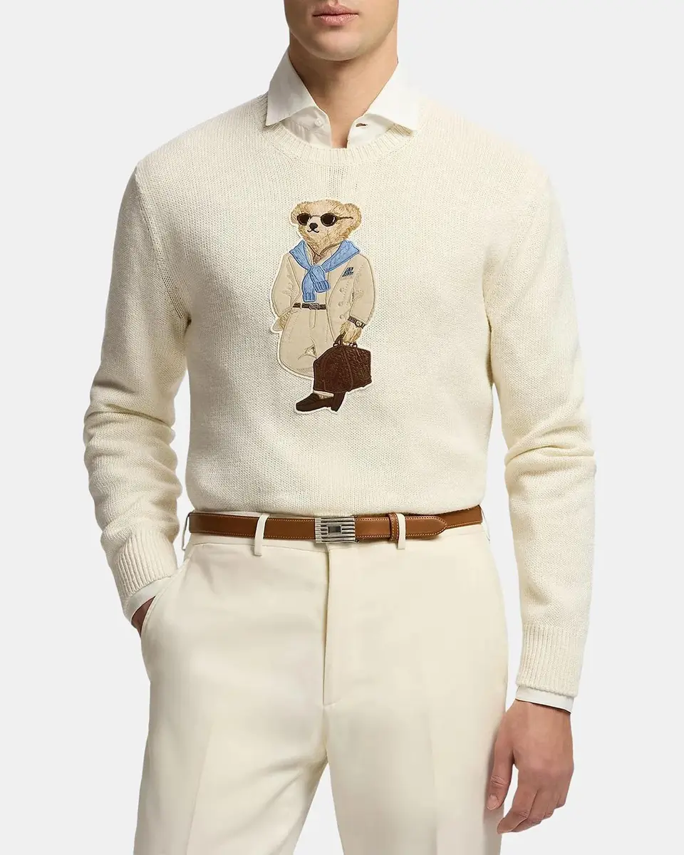 Ralph Lauren Purple Label Men's Polo Bear Silk-Linen Sweater | Thumbnail 4