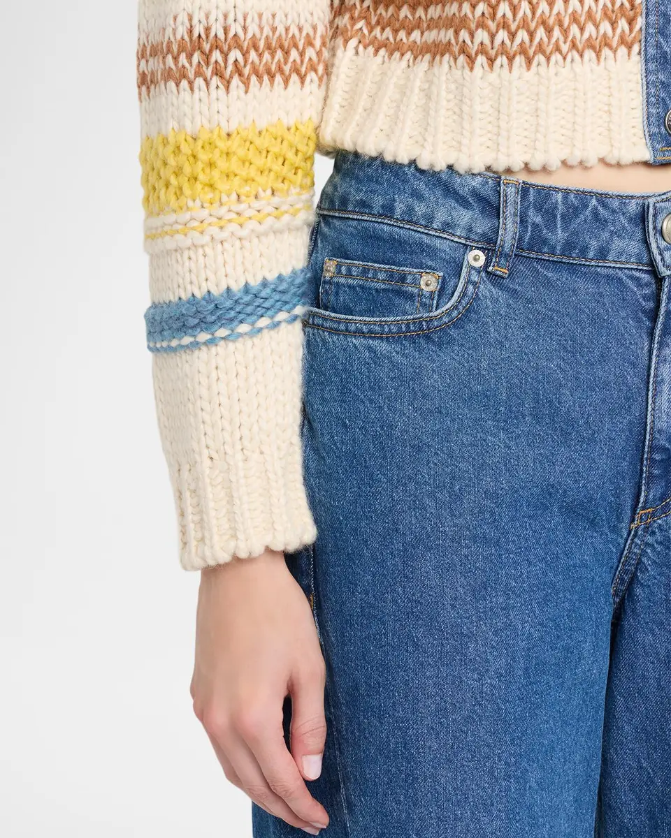Cinq à Sept Suki Denim & Wool Combo Cardigan | Thumbnail 5 Cinq à Sept Suki Denim & Wool Combo Cardigan | Thumbnail 5